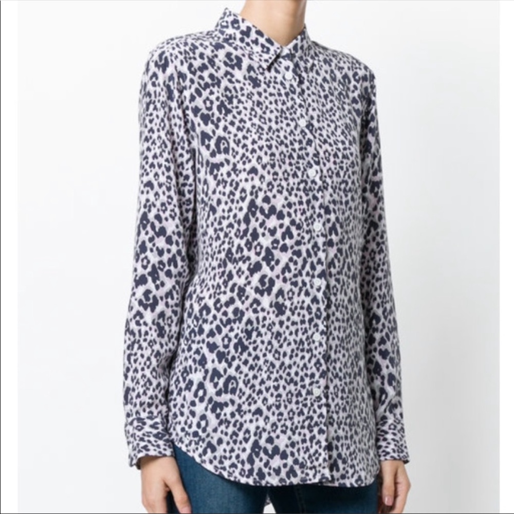 Equipment EUC silk leopard button down